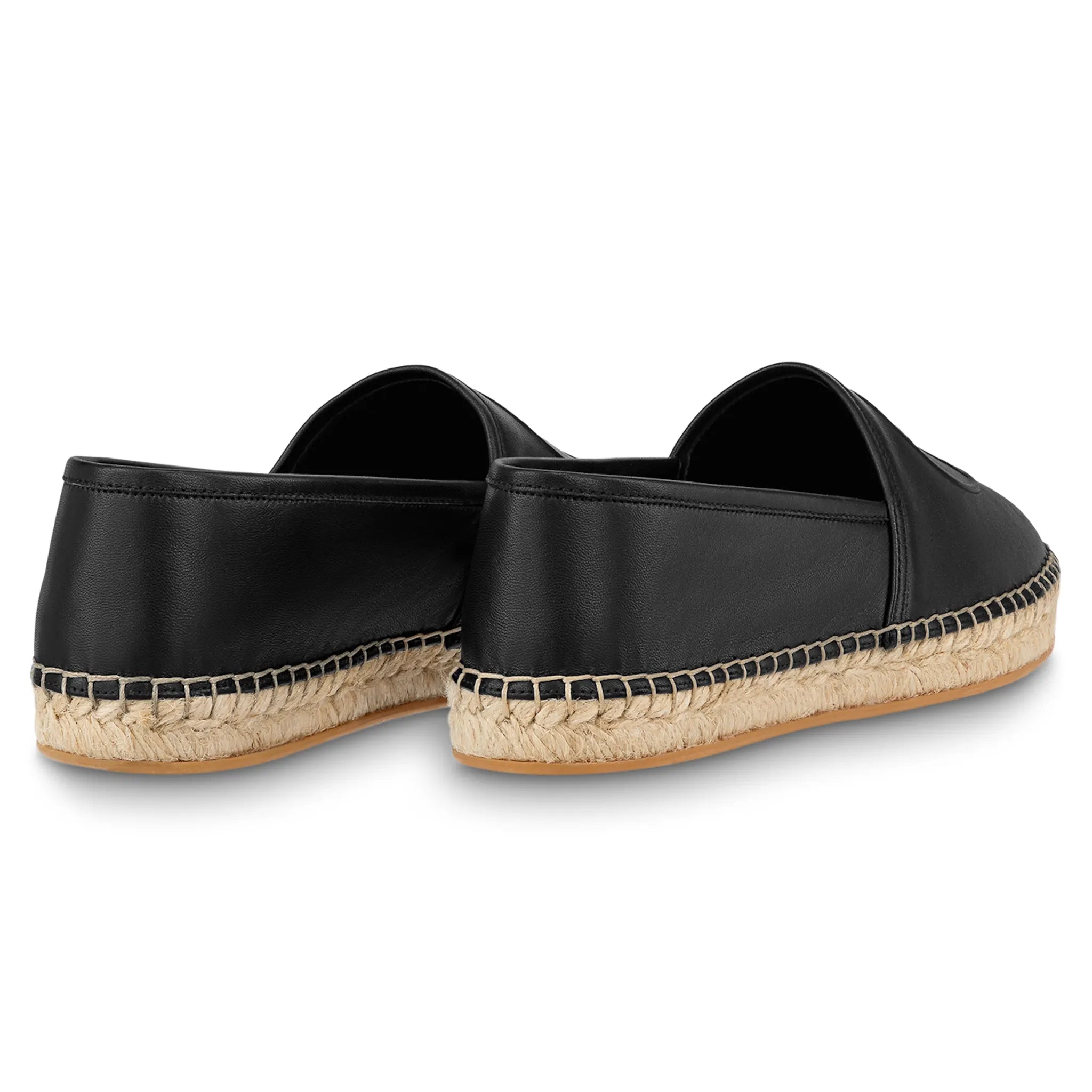 Back Side View of Louis Vuitton Starboard Leather Black Espadrilles 1ABVJO